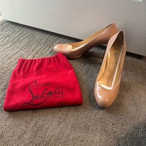 Christian Louboutin Blush Patent Leather Pumps